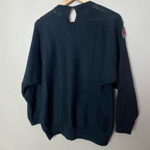 VICKI INTERNATIONAL sequin bedazzled vintage sweater glam granny party MINT sz M - Picture 6 of 13